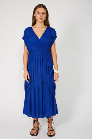connection midi dress / cobalt blue
