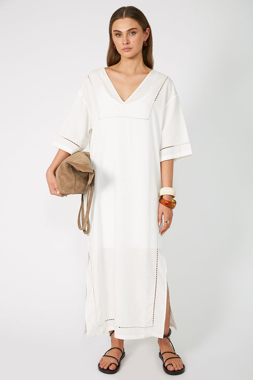 definition kaftan maxi dress / white