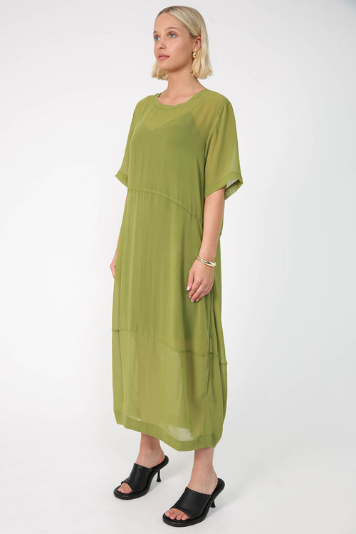 headspin dress / leaf green