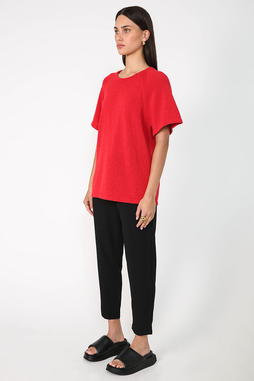 jet tee sweater / red