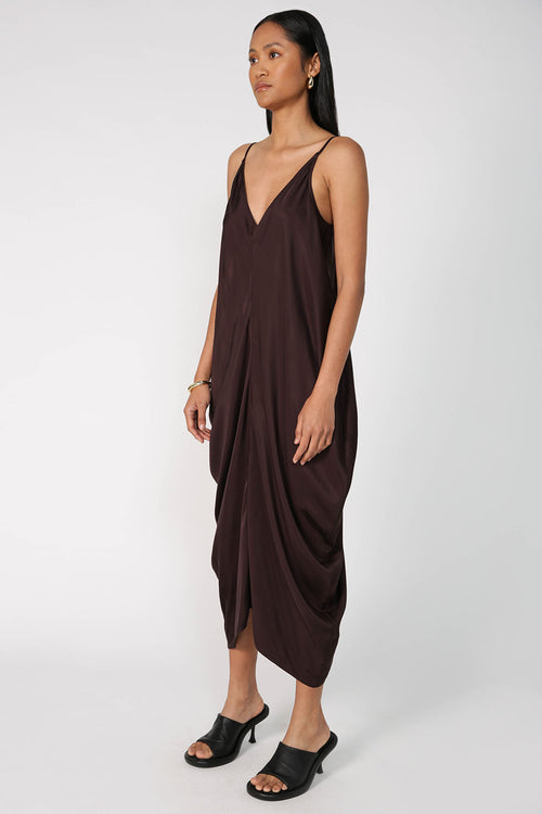 bay dress / espresso chocolate brown