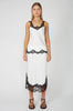 cut frame skirt / ivory|black