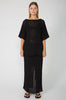 laddered tee sweater / black