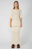 laddered tee sweater / ecru natural