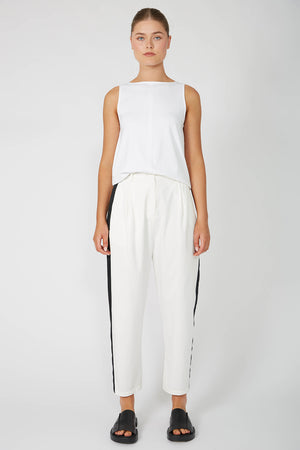 static barrel pant / white|black