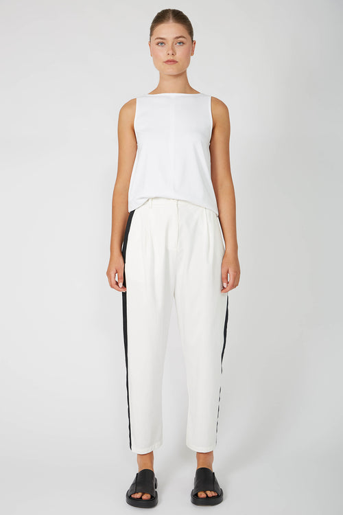 static barrel pant / white|black