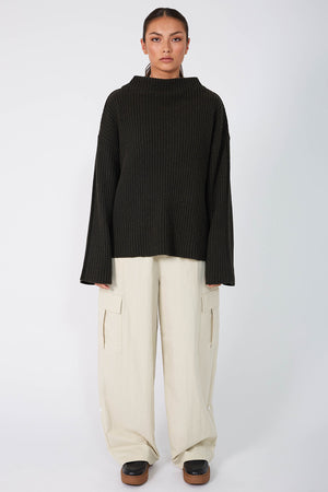 forgo rib sweater / olive marle