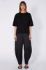 ornamental short sleeve top / black