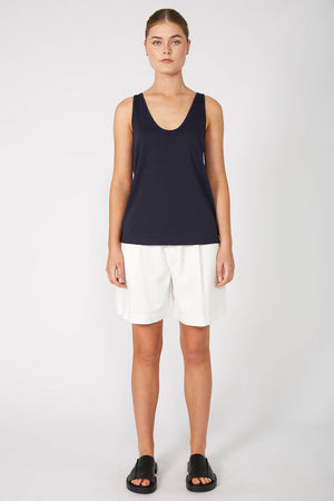 glazed tank / dark navy