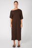 direction midi dress / chocolate brown