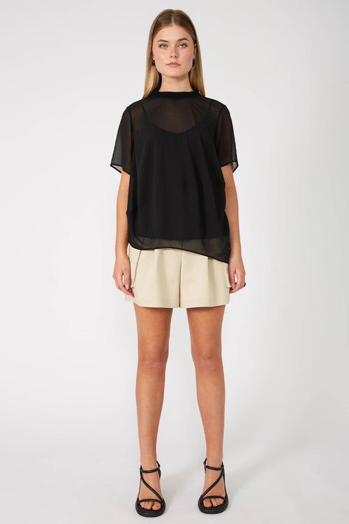 air short sleeve top / black