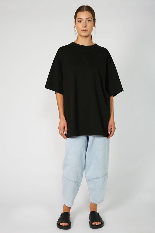 fronted longline tee / black