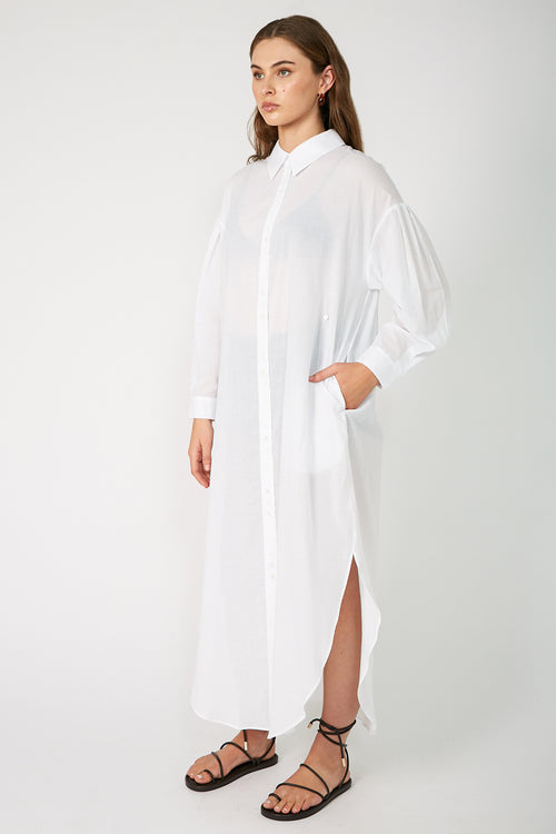 daylight shirt dress / white