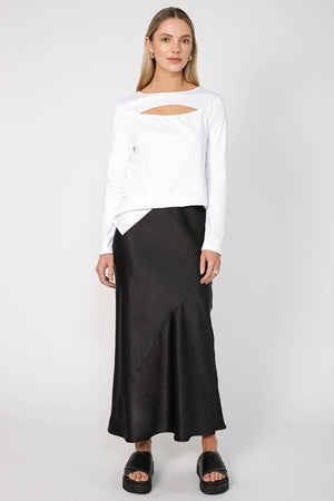 glide maxi skirt / black