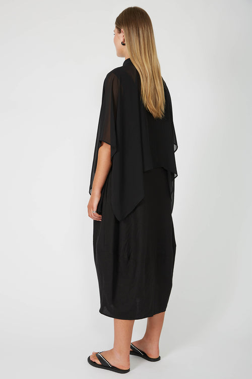 cape shirt / black