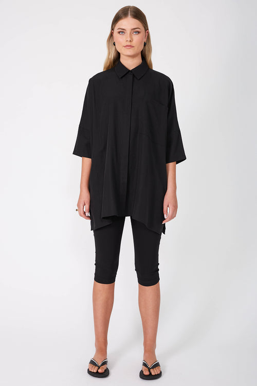 restrict tunic shirt / black