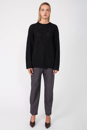 server sequin sweater / black