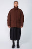 braced puffa jacket / chocolate brown