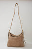 d ring suede bag / warm taupe