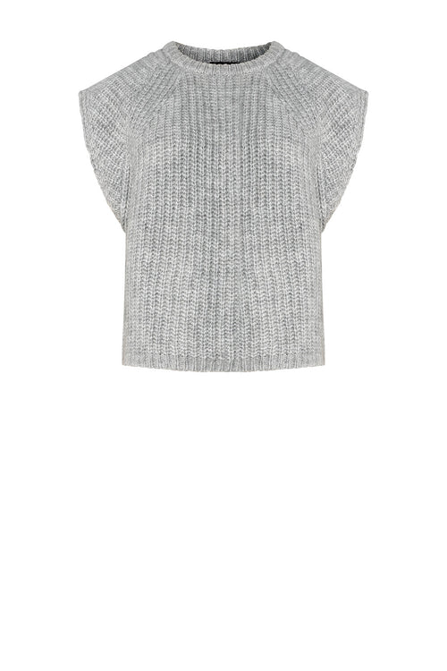 linear vest / silver grey marle