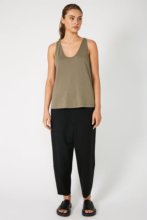 glazed tank / taupe moss