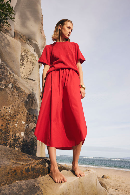 jet tee sweater / red