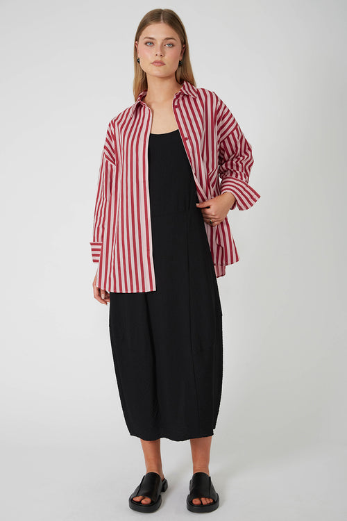 untold oversize shirt / pink|red stripe