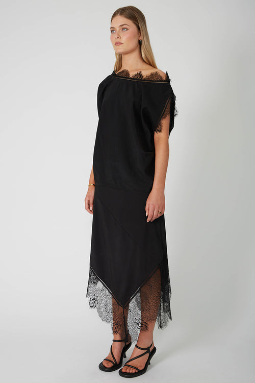 interweave short sleeve top / black