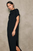 sharp midi dress / black