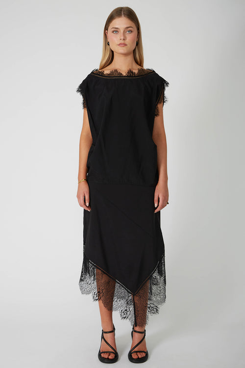 interweave maxi skirt / black