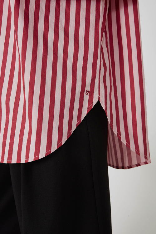 untold oversize shirt / pink|red stripe