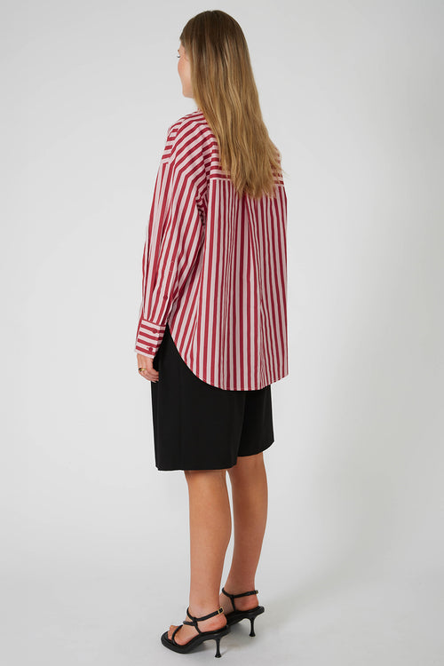 untold oversize shirt / pink|red stripe