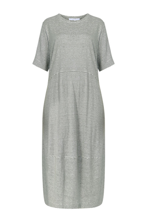 spin dress / khaki|white stripe