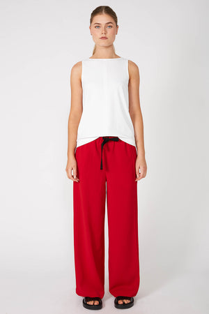 sear pintuck pant / rouge red