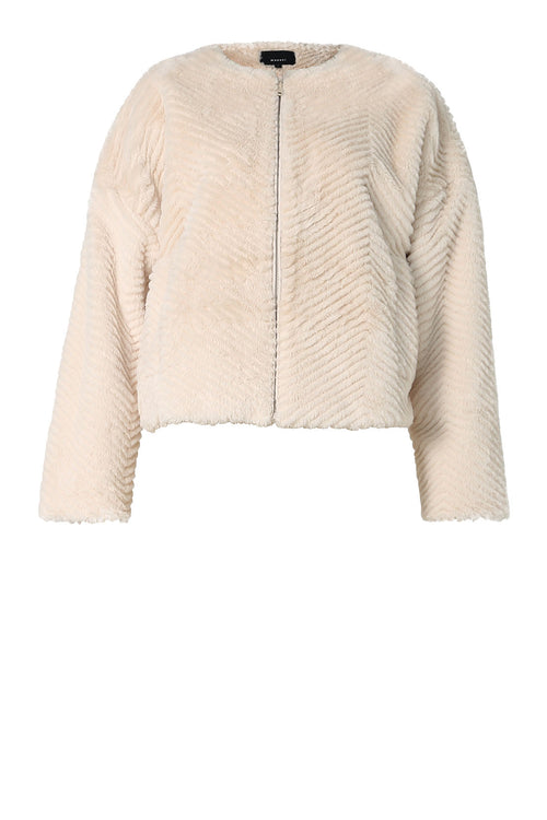 chevron bomber / macadamia cream