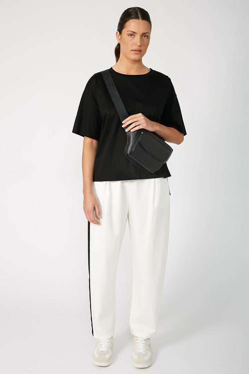 static barrel pant / white|black