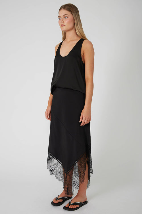 interweave maxi skirt / black