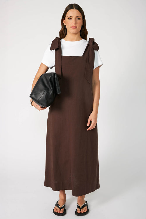 bowie midi dress / chocolate brown