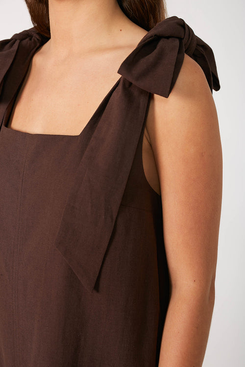 bowie midi dress / chocolate brown