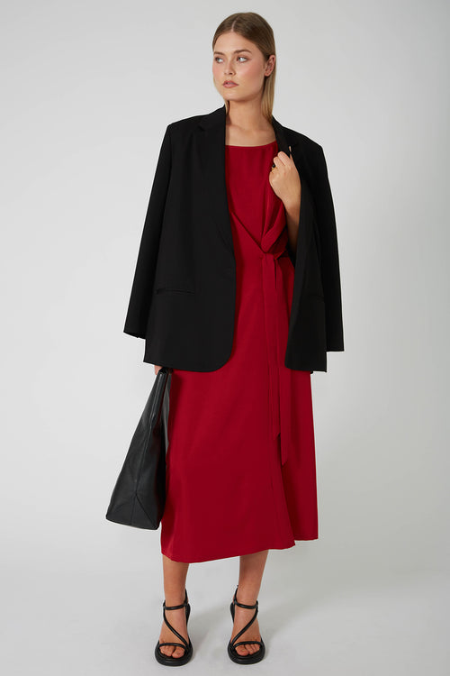 contract midi dress / dark red