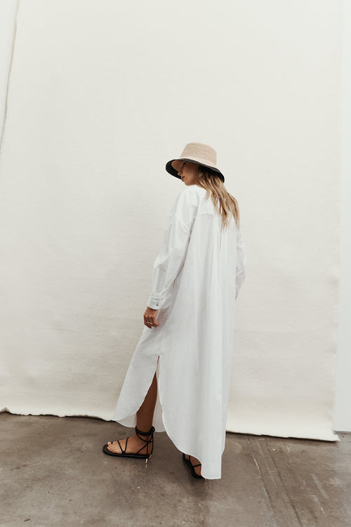 daylight shirt dress / white