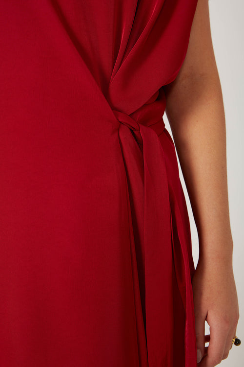 contract midi dress / dark red