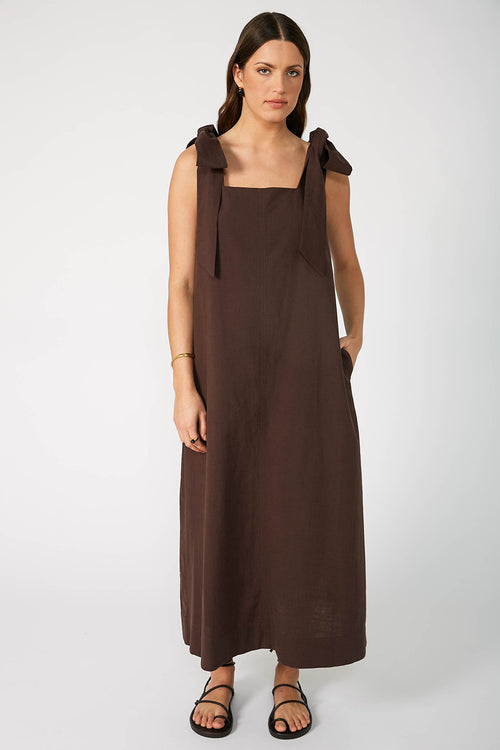 bowie midi dress / chocolate brown