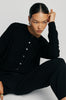crisp cardi / black merino
