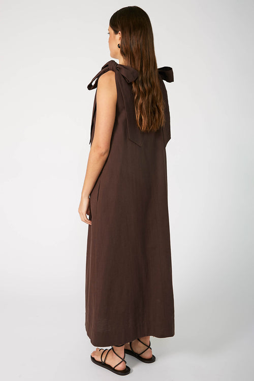 bowie midi dress / chocolate brown