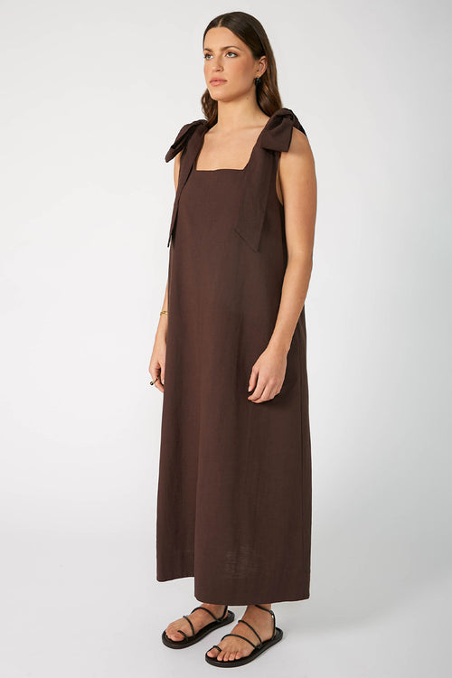 bowie midi dress / chocolate brown
