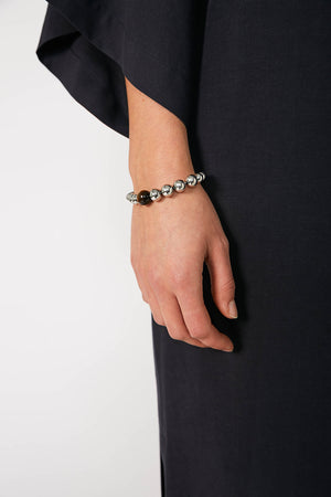 beaded bracelet / silver