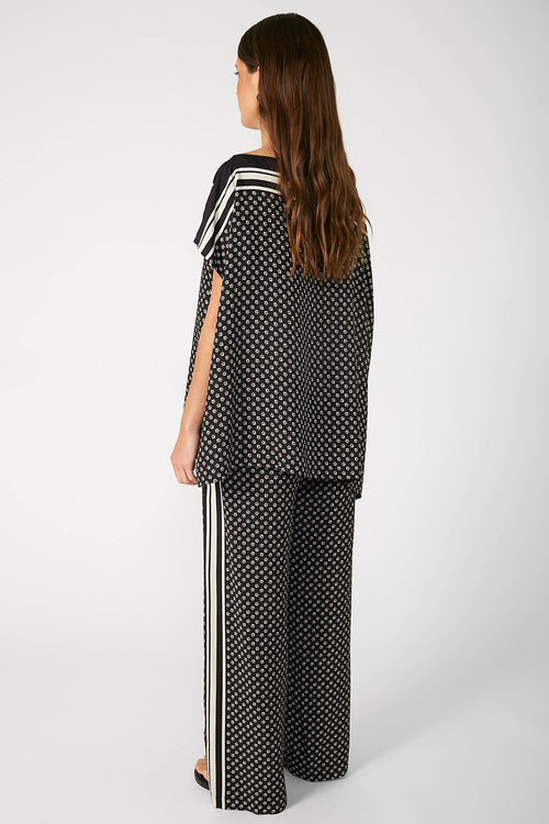 ethereal cape top / black border print