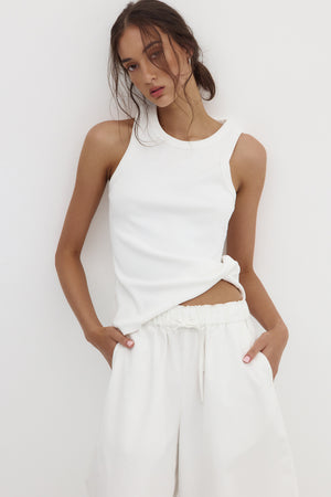 ridge rib tank / white