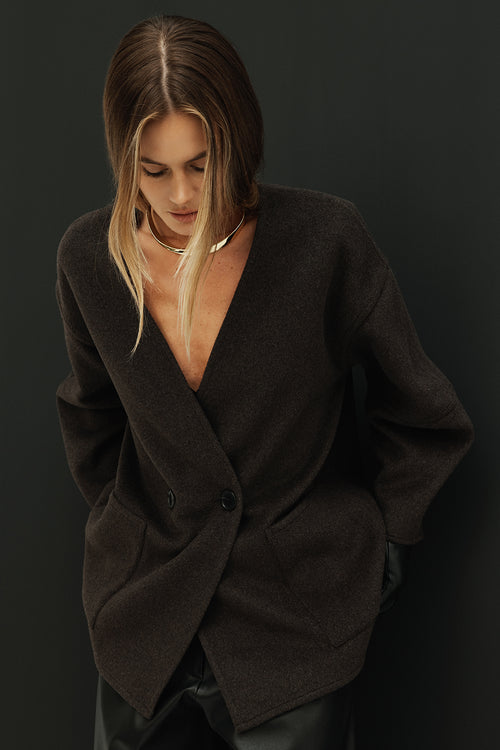 profile coat / chocolate marle